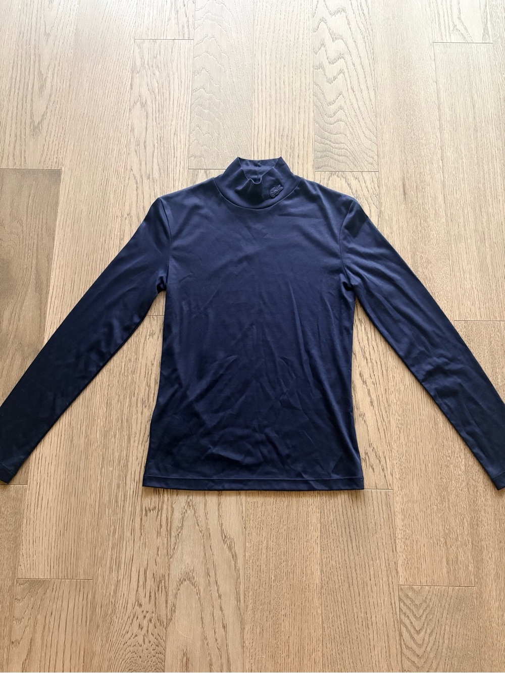 Lacoste Navy Long-Sleeve Mock Neck Tee